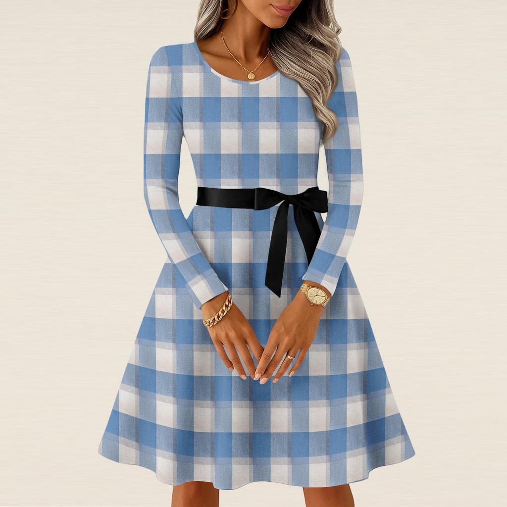 Женские повседневные модные платья с длинным рукавом в винтажном стиле