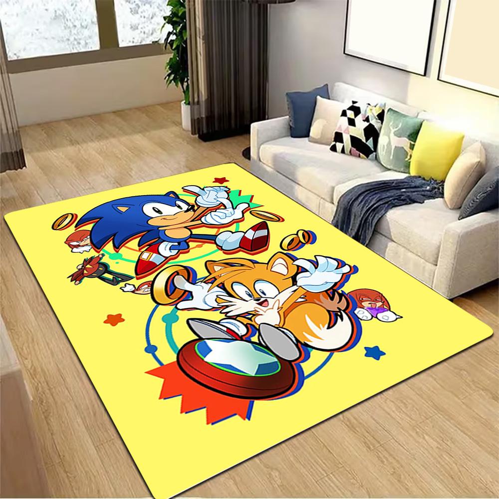 Sonic The Hedgehog Tails Art Print Decoration,Carpet,Living Room,Bedroom, Non-slip,Square rug