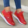 Fashion New Women's Mesh Sneakers Leather Pu Lace-Up Flat Shoes Woman Lightweight Female Shoes Classic Versatile Zapatillas De Mujer