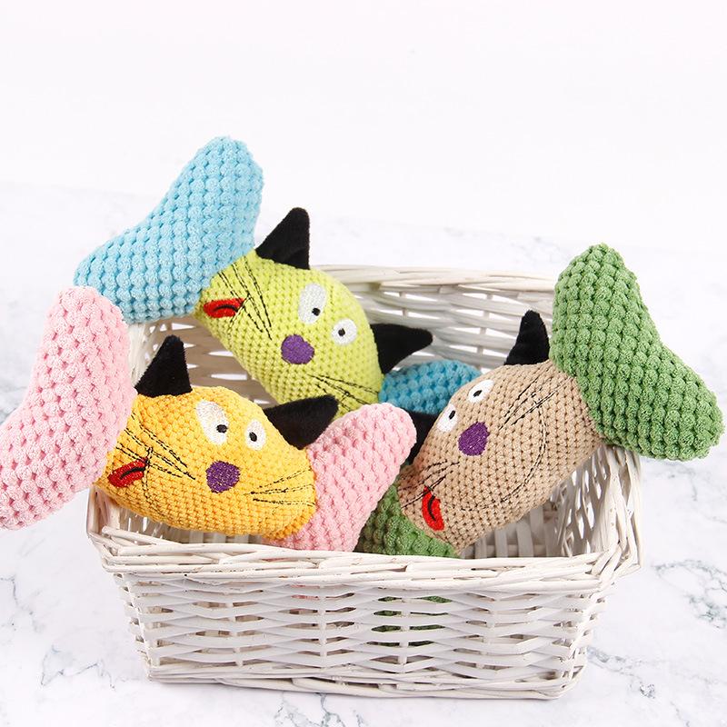 Милые плюшевые игрушки для питомцев в форме косточки кошки для прорезывания зубов и игры