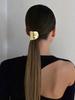 Gold Metal Geo Decor Hair Tie Funny Women's Luxury Style Ponytail Holder Ponytail Hair Tie Cover , Gold Minimalist Hair Pin , Hair Accessories