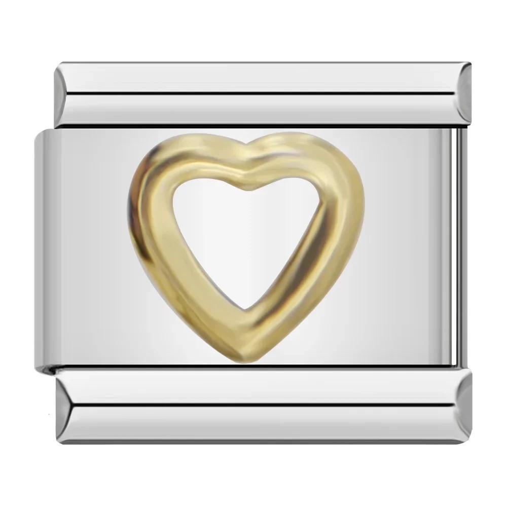 9mm Width Original Daisy Heart Flower Butterfly Cross Green Italian Charm Bracelet Stainless Steel Jewelry Making DJ001