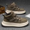 European Station Men's Shoes Live Broadcast Autumn and Winter High-top Casual Sports Board Shoes Trendy Students Versatile Thick-soled Heightening Da