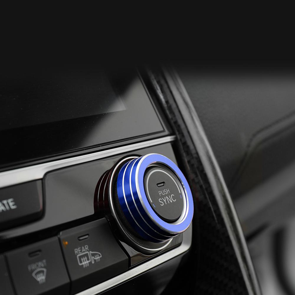 2Pcs/Set Replacement AC Climate Control Ring Knob Trim Cover for Honda Civic 2016 - 2019 Aluminum Car Decor Car Accessories
