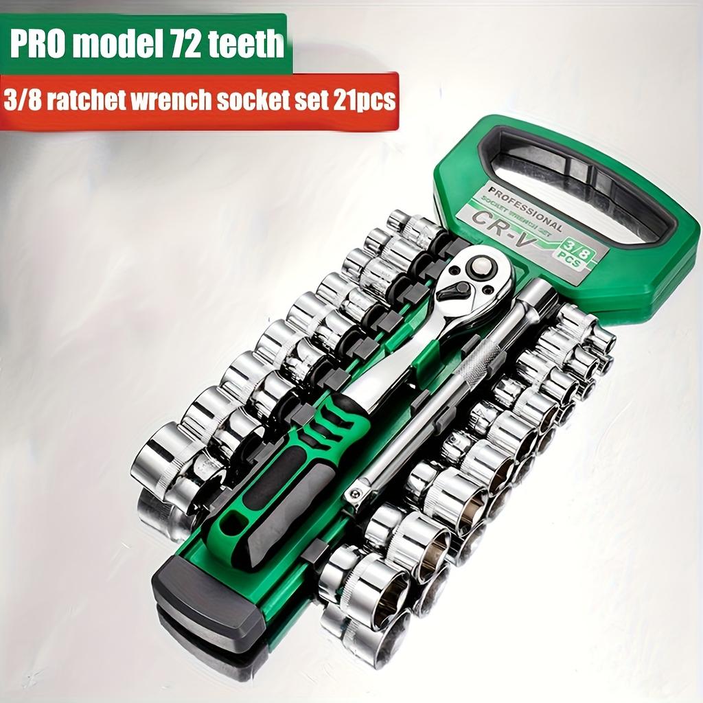 72 Drive Socket Set 1/4" 3/8" 1/2" Ratchet Wrench Compact Socket Kit Professional Hand Tools for Car Auto Repair