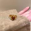 1PC Gold Sunflower Haute Couture Finger Ring Vintage Tiger'S Eye Ring Niche Design Light Luxury Jewellery New Multi Styles