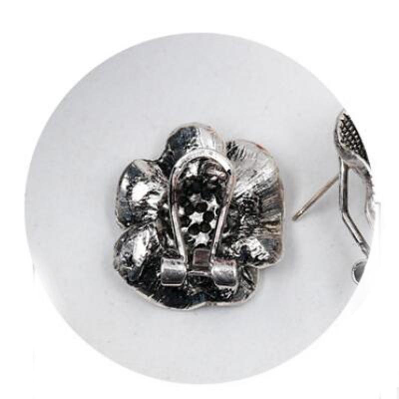 Элегантные женские серьги-клипсы с синим камнем и цветком розы, ювелирные изделия, модные подарки AVE