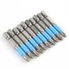 10Pcs 1/4 Hex Magnetic Cross Screw Head Anti-Slip Electric Point 50mm Drive Drill Bit Set Tool