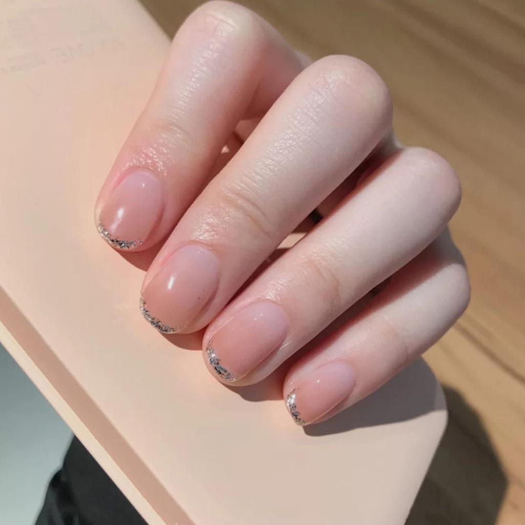 24 шт./кор. бабочка-бант, носимые розовые накладные ногти, накладные ногти, дизайн ногтей, легко наносится и удаляется