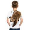 Kids T-shirts Short Sleeve Funny Lovely Bear Casual Clothes Boys Girls Tee Apparel