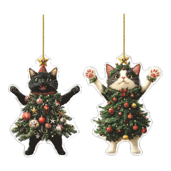 Car Rearview Mirror Pendant Hanging Decoration with Lanyard Easy To Hang Realistic Design Animal Shaped Christmas Tree Ornament