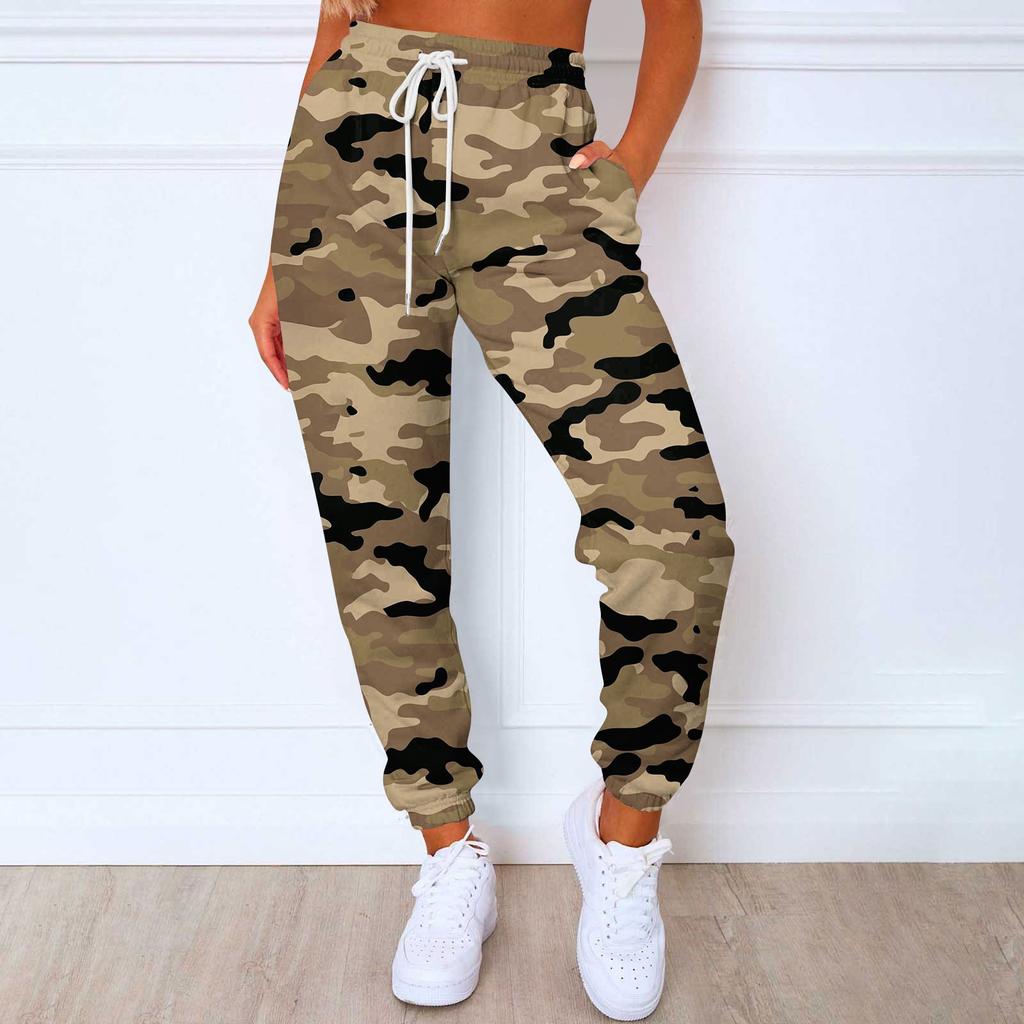 Ladies Casual Fashion Print Casual Pants Sweatshirt Trousers