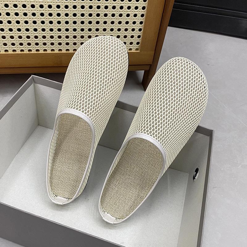 Baotou Half Slippers Women's 2025 New Summer Wear Breathable Mesh One Pedal Pregnant Women Versatile Comfortable Slippers Women