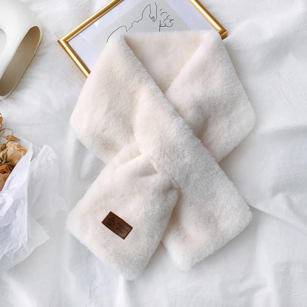 Women Winter Scarf Soft Plush Warm Neck Warmer Wrap Shawl Comfortable Cozy Texture Fashionable Design Suitable for Cold Weather