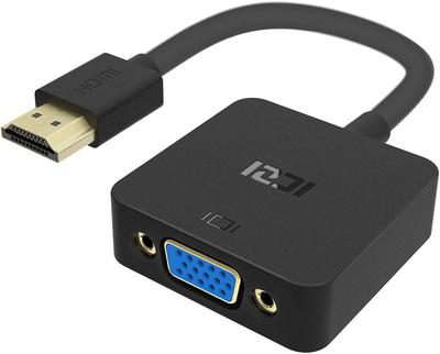 ICZI HDMI к VGA 1080p Совместимый адаптер HDMI папа к VGA мама для Raspberry и других (D-SUB) Адаптер, Черный, Ноутбуки, ПК, Настольные компьютеры, Мониторы,