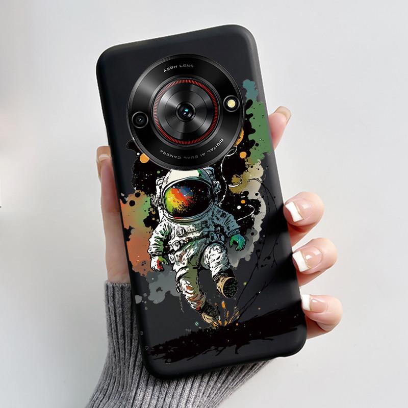 Милый Мультяшный Чехол Для ZTE Blade A75 5G/Nubia Focus 5G/Nubia Calf 5G Печатный Корпус Защитная Крышка Мягкий Силикон Черный Корпус