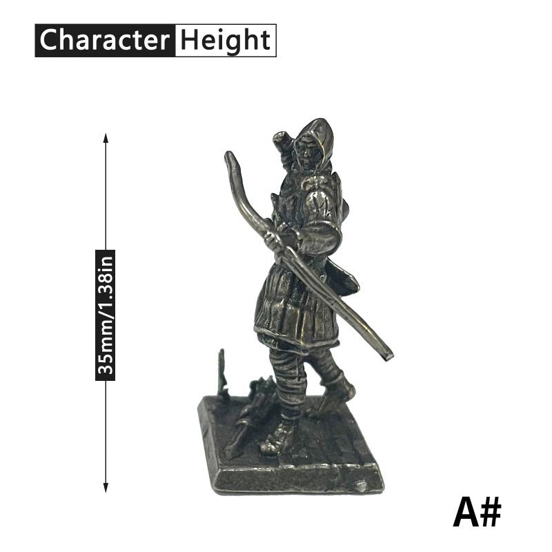 White Copper Metal Warrior Arab Knight Soldier Model Miniature Figurines Board Game Pieces Car Decoration Boy Gift