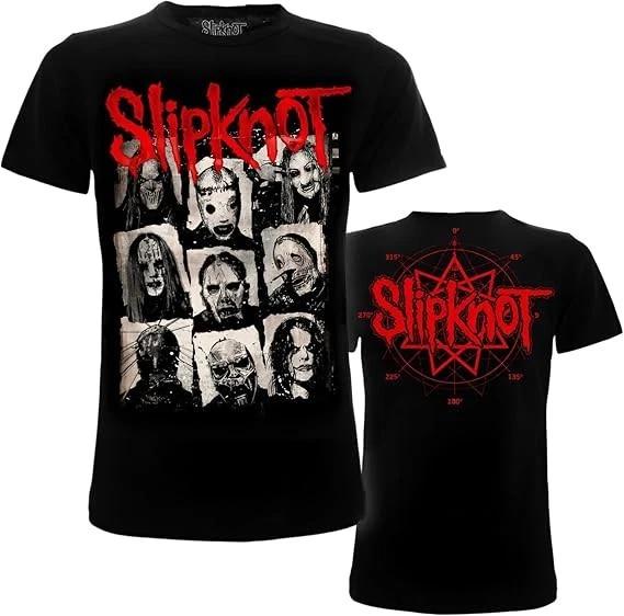 SLIPKNOT Черная Официальная Двусторонняя Печать Логотип Футболка Маски Панк-Рок
