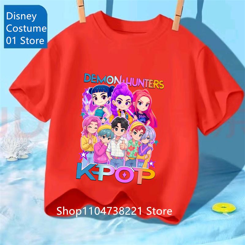 Kpop Охотники на демонов Huntrix Футболки для детей Мальчиков Девочек Летние Повседневные Топы Футболки с коротким рукавом и графикой Футболка Kpop Охотники на демонов