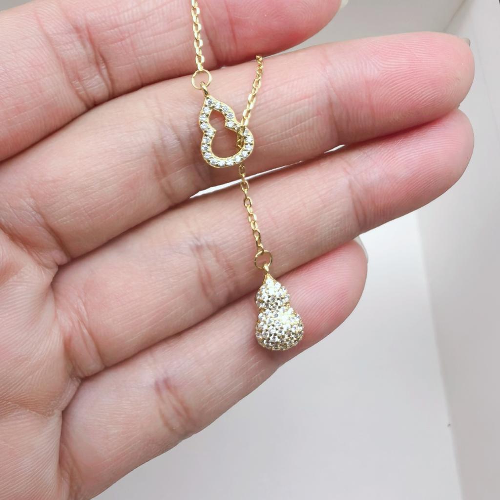 925 Sterling Silver Hollow Gourd Necklace for Women, Stylish Double Gourd Pendant, Elegant Minimalist Design