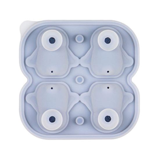 Penguin Shape Ice Tray Mold Non-stick Reusable Ice Cubes Silicone Whiskey Ice Penguin Mold Kitchen Accessory