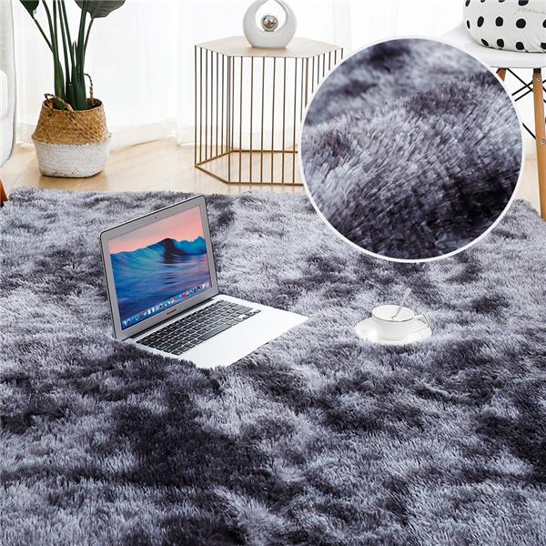 New Rainbow Rug Oversied Fluffy Plush Rugs Large Size Anti-slip Floor Mats Tie-Dye Art Carpet Shaggy Kids Room Living Room Bedside Rug