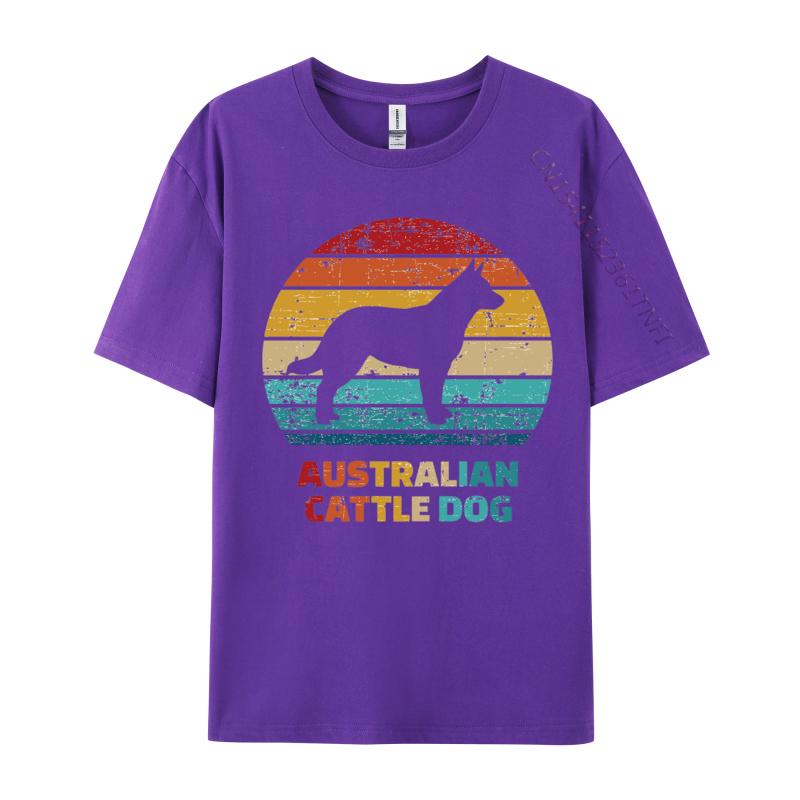 Australian Cattledog Tshirt Dog Silhouette Printed Tshirt American Style Premium Cotton TeeShirt Men Tshirts