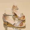 2022 Summer Bright Leather Sandals Low Heel Open Toe Strap Size 43 Women's Korean Style.