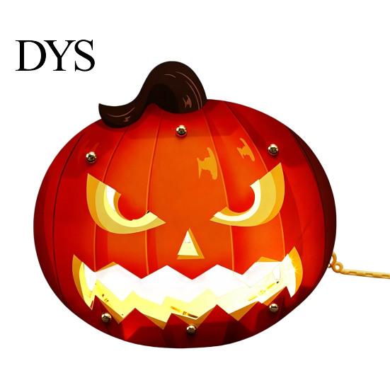 DIY Art Kits for Home Gardening Halloween Lantern Craft Set Kids, Handheld Paper Pumpkin Ghost with LED Light Trick or Treat Party Decoration,