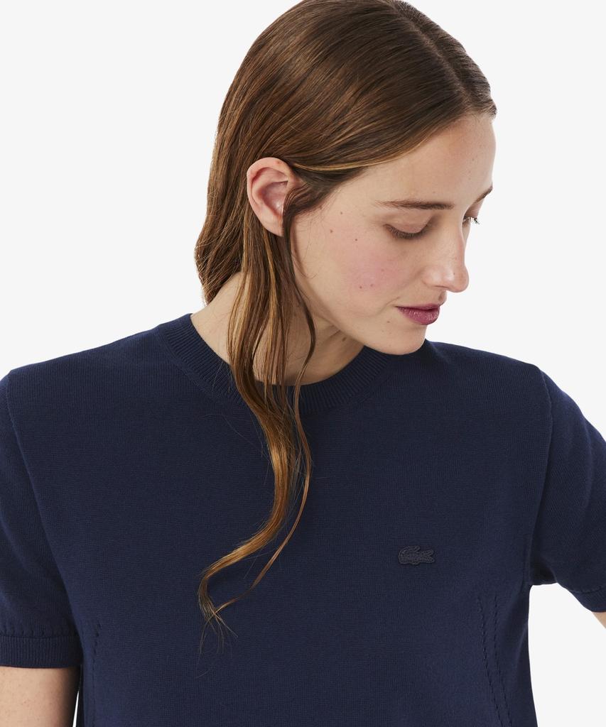 LACOSTE Women'S Light Cotton Short Sleeve Sweater Af5025-56G 166