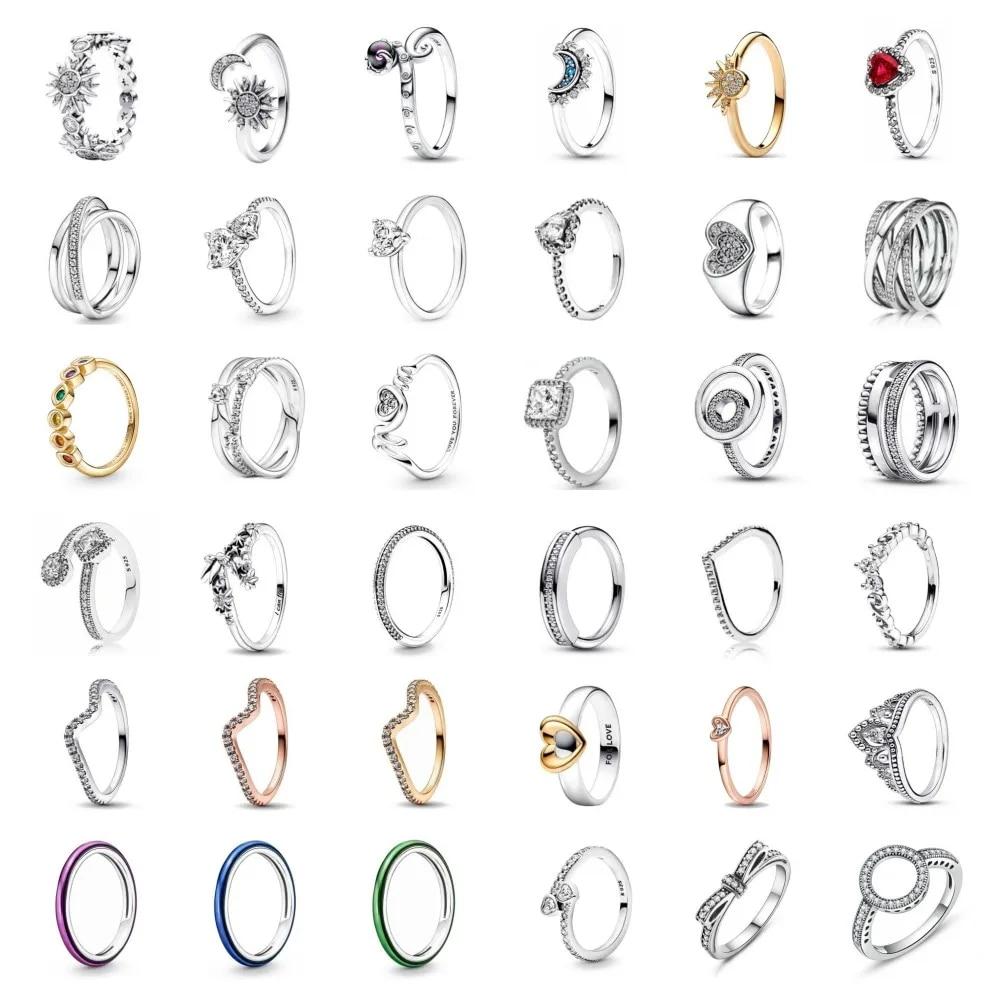 Посеребренные кольца в виде сердца с солнцем и луной в форме подсолнуха для женщин, оригинальный цветок, свадебный кристалл, роскошные ювелирные аксессуары