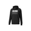 Puma Color Block Reverse Logo Drawstring Hoodie Men Tops Black 846557-01