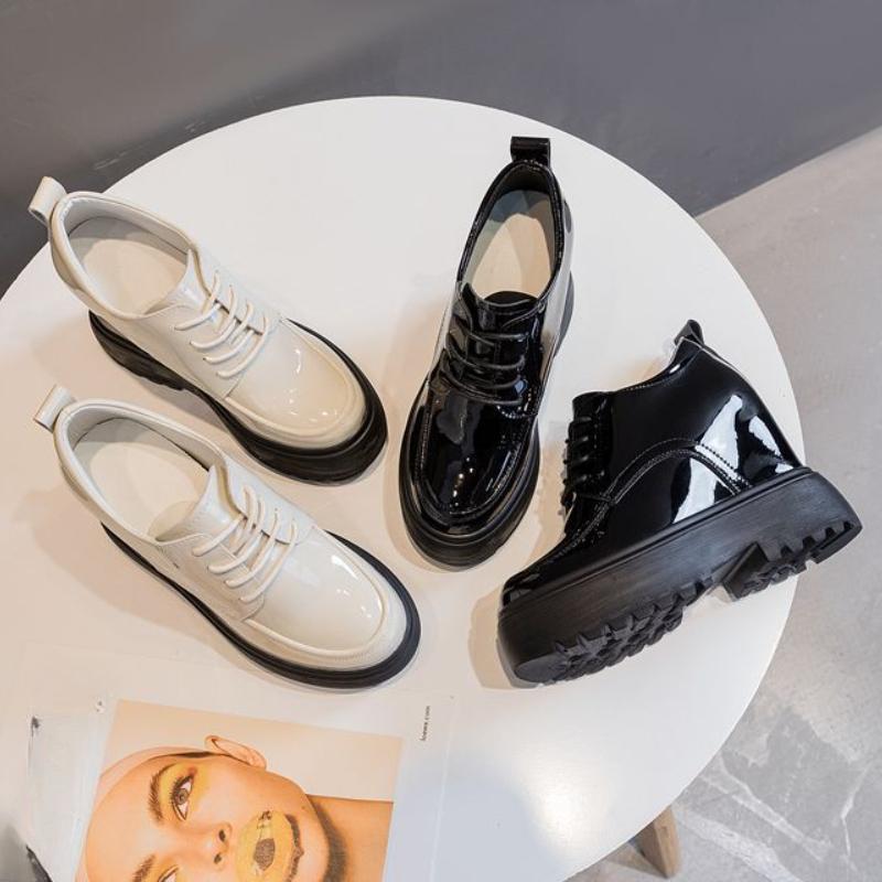 11cm Platform Wedge Hidden Heel Women Casual Shoes Chunky Sneakers Microfiber Leather Female Shoes Spring Autumn