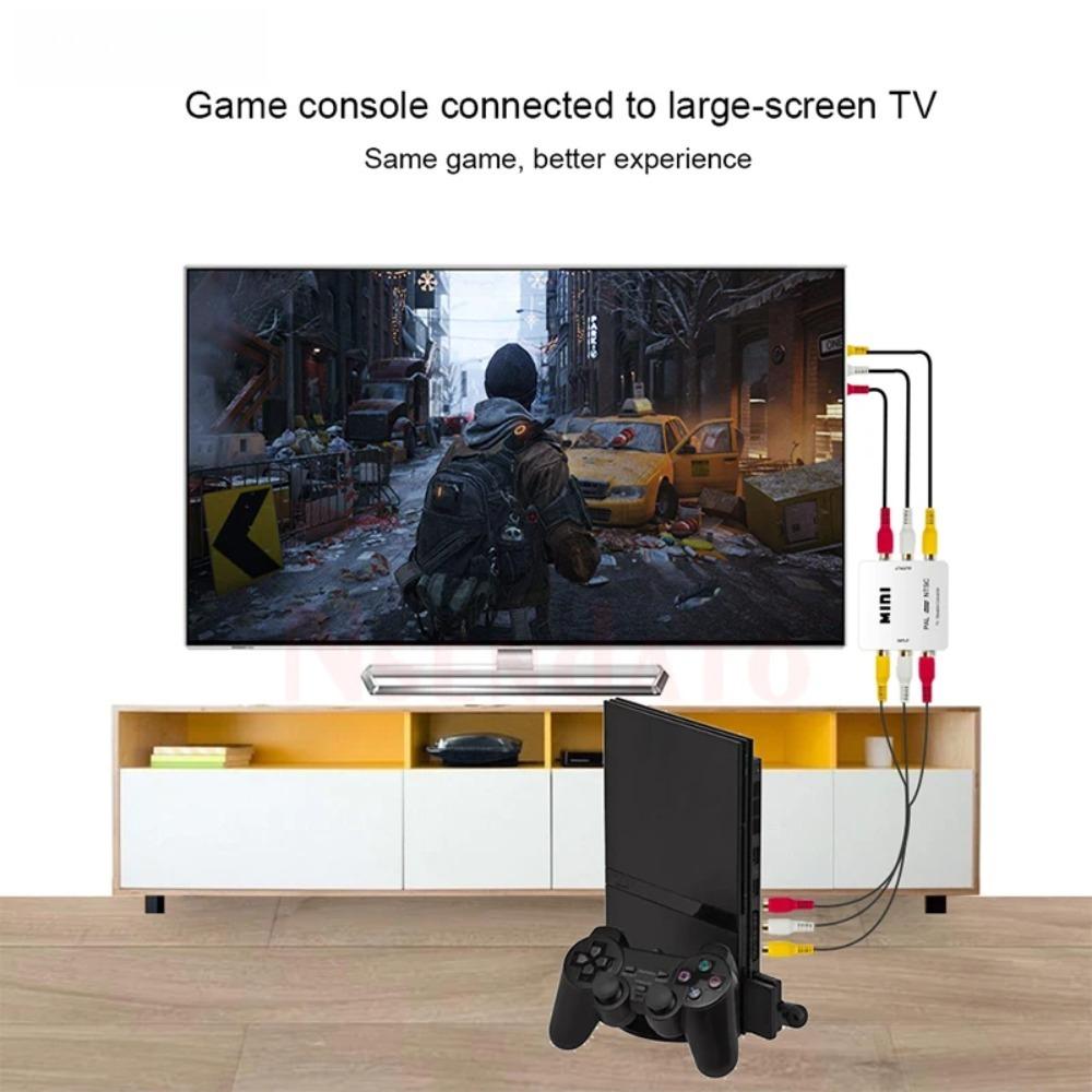 PAL NTSC SECAM To NTSC PAL Switcher Converter Adapter Bi-directional 3 RCA TV Video System Composite Converter For PS2 PS3 Xbox