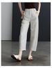 Clear thread design with linen thin style harem pants for women in 2026 summer, loose and versatile casual cropped pants
