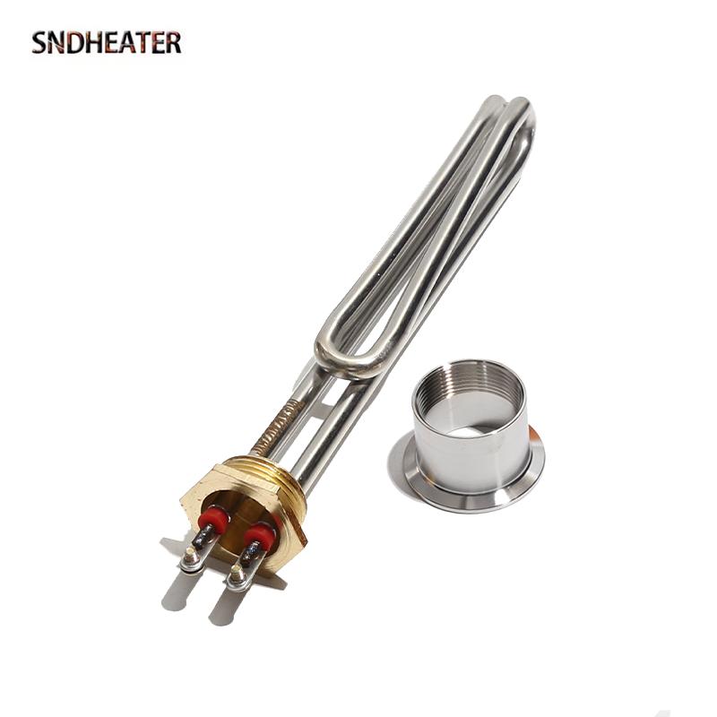 SNDHEATER Электрический нагревательный элемент для воды G1" Медная резьба AC 110V 220V Устойчивость к изгибу Нагреватель для солнечного бойлера 1000 Вт 2000 Вт 3000 Вт