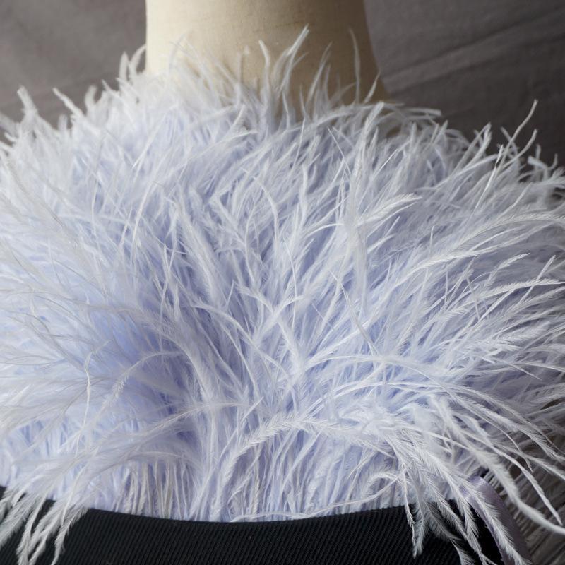 Decorative Feather Cloth Strip 10-15Cm Ostrich Hair Cloth Edge Dress Cuffs Latin Dance Skirt Diy Clothing Accessories
