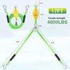 17FT Heavy Duty Boat Tow Rope with 2 Hooks, Floating Ski Harness for Wakeboarding Tubing, Water Sports Towing Line