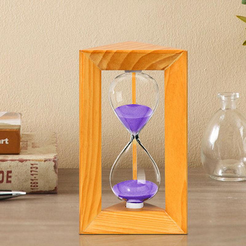 Nordic Style Retro Decor Triangular Wood Glass Hourglass 5/10/15/30 Minutes Sand Timer Craftwork Home Living Room Desk Accessory