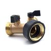 Brass Three-Way Y-Type Garden Hose Diverter Valve