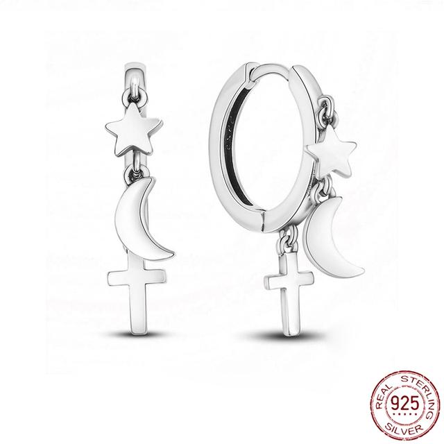 Серьги из стерлингового серебра 925 пробы, настоящее большое сердце, циркон, круглые серьги-кольца для женщин, модные серебряные серьги, ювелирные изделия, подарок