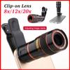 20-8-кратный зум-объектив для камеры мобильного телефона с клипсой, телеобъектив, внешний телескоп с универсальной клипсой для просмотра футбольного матча