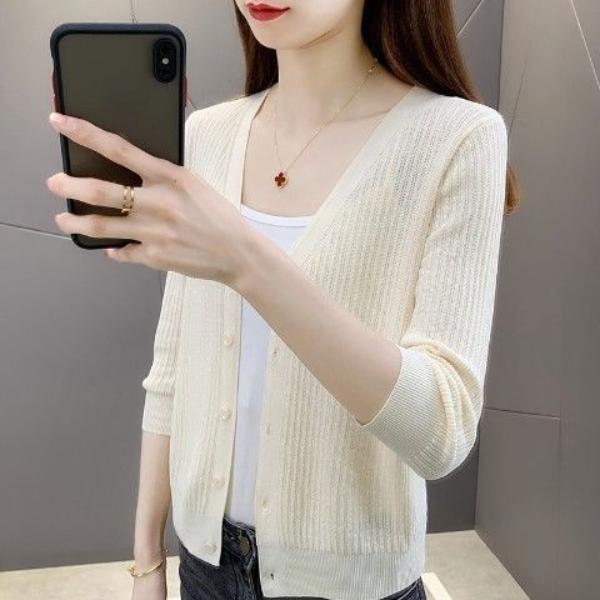 Весенне-осенний новый женский вязаный кардиган, свободный свитер с круглым вырезом, модное однотонное пальто
