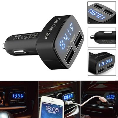 DC 5V 3.1A 4 в 1 светодиодный цифровой вольтметр амперметр термометр двойной USB универсальное автомобильное зарядное устройство напряжение