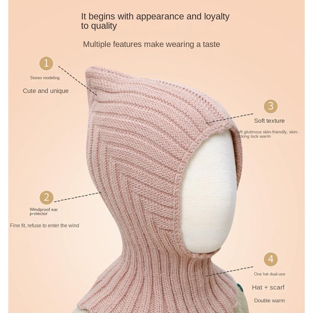 Neck Protection Kid Windproof Earmuffs Caps Knitted Pullover Cap Baby Beanies Boy Girl Infant