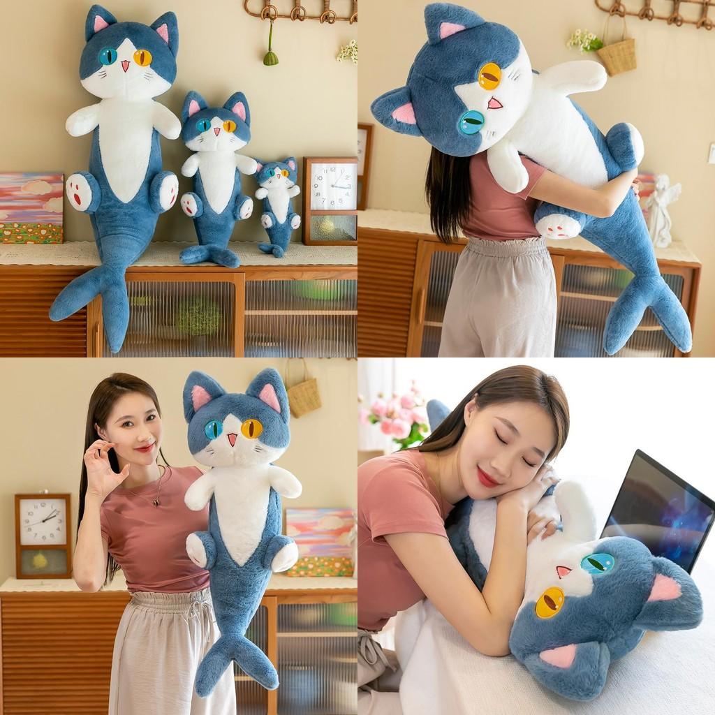 Cat Plush Shark Pillow Toy Soft Filled Doll Stuffed Animal Cozy Home Decor Gift