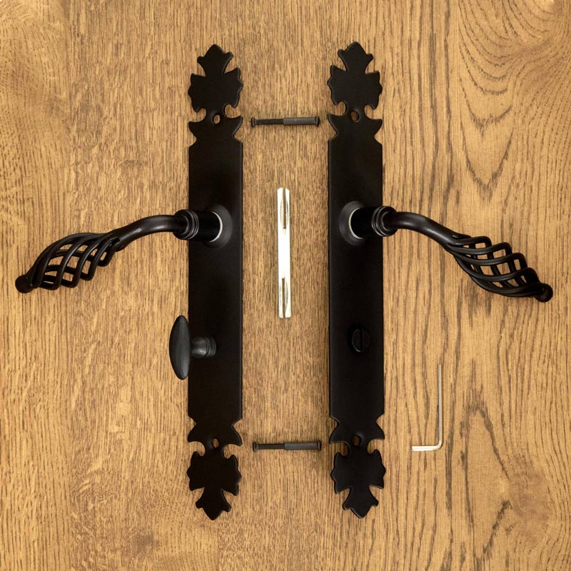 LAGOS door handle with WC 72 plate BLACK