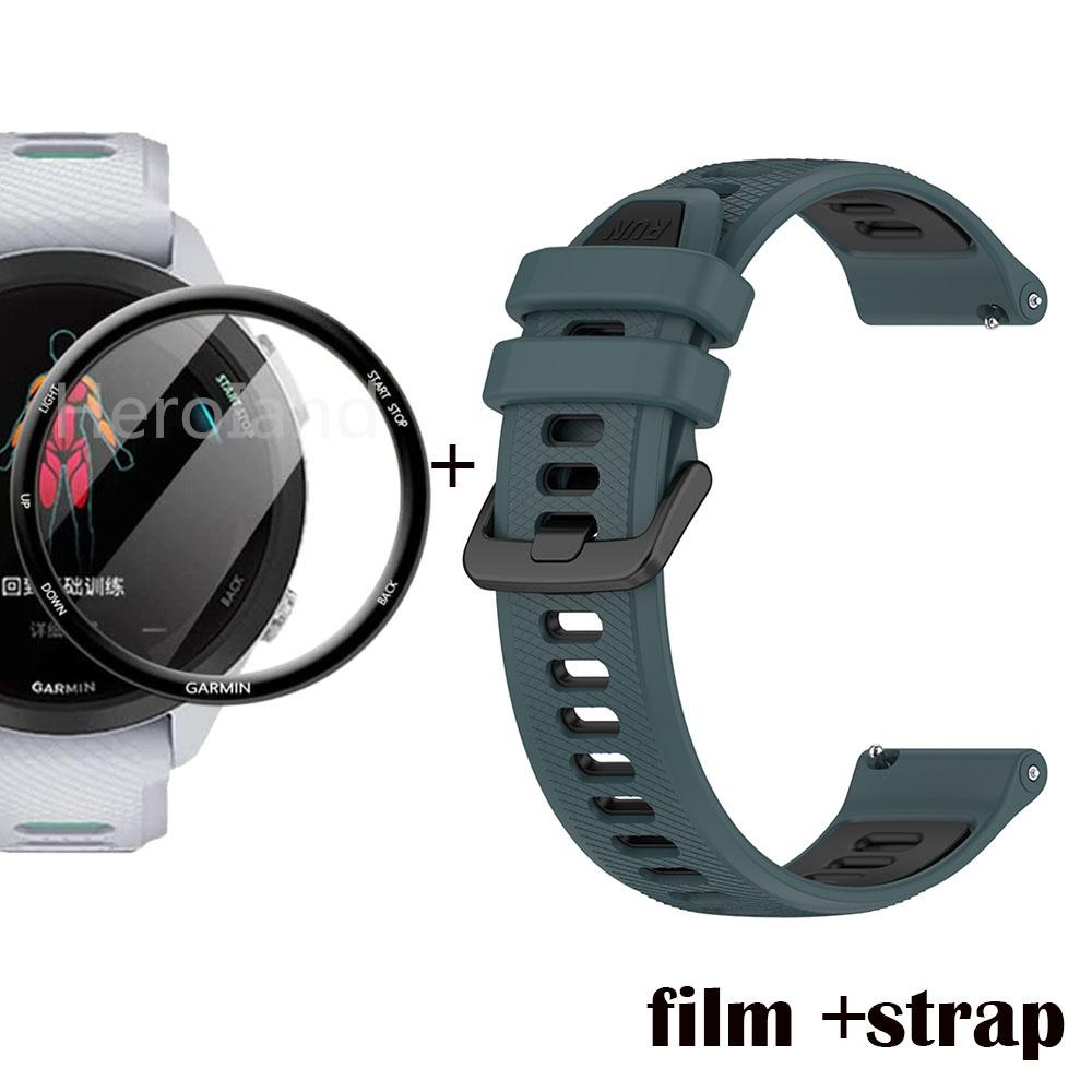 Модный силиконовый ремешок для часов 22 мм для Garmin Forerunner 265, умный браслет для Garmin Forerunner 255, браслет + пленка