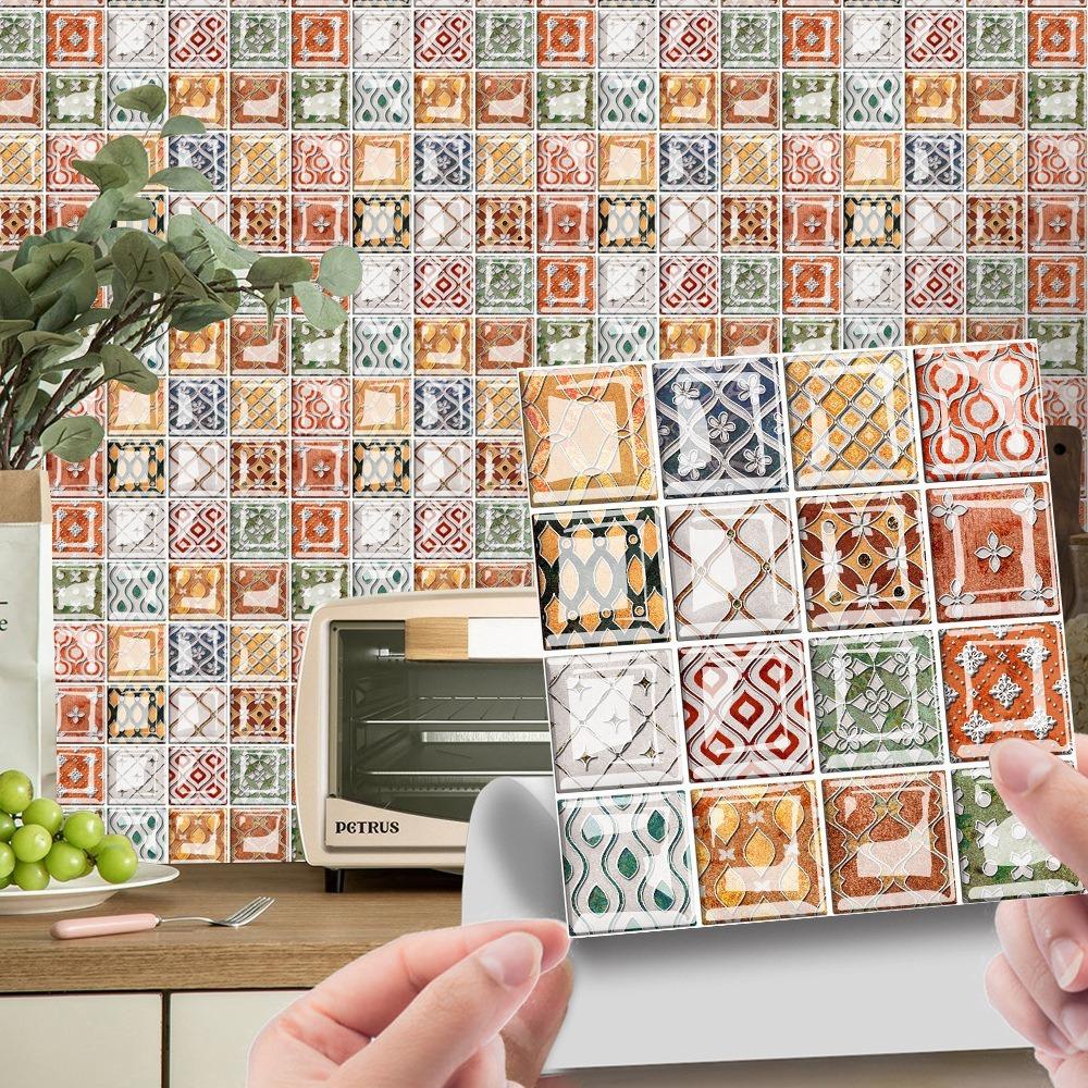 10 шт. Водонепроницаемые самоклеящиеся обои Самоклеящиеся наклейки на стены Кухня