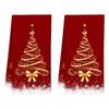 2pcs Reindeer Christmas Kitchen Towels Santa Claus Dish Towels Cleaning Cloth  Kitchen Decor